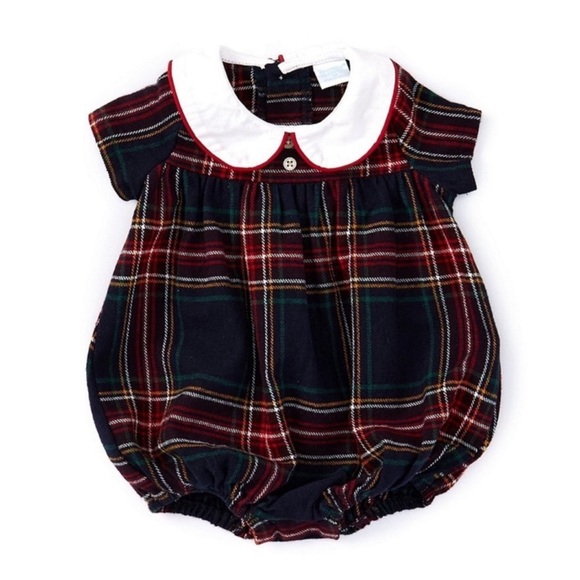 Edgehill Collection Other - NWT Edgehill Collection Baby Boys Short Sleeve Plaid Bubble Romper Sz 3M